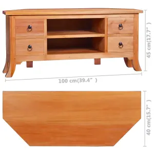 Berkfield TV Cabinet 100x40x45 cm Solid Mahogany Wood