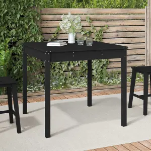 Berkfield Garden Table Black 82.5x82.5x76 cm Solid Wood Pine