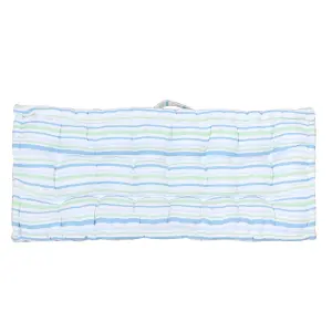 Vintage Style Blue Striped Outdoor Garden Furniture Bench Cushion