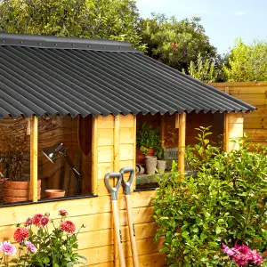 Roof Pro Black Bitumen Corrugated Roofing sheet (L)2m (W)950mm (T)2.6mm