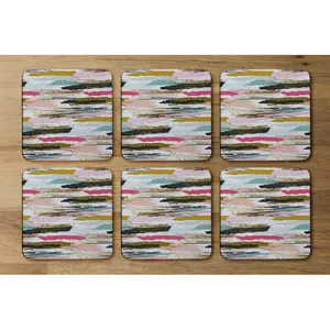 Coloured Stripes and Spots Coaster (Set of 6)