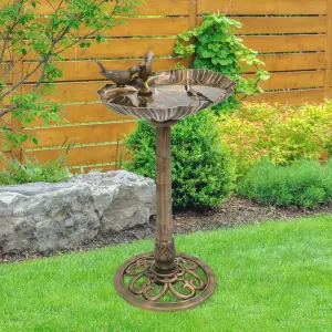 GardenKraft 23940 Clam Shell Design Bird Bath