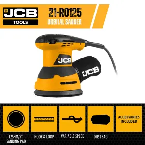 JCB Random Orbital Sander 125mm 240W - 21-RO125