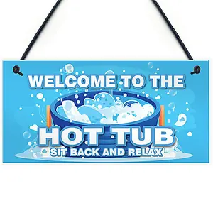 Red Ocean Hot Tub Signs And Plaques For Garden Summerhouse Shed Sit Back And Relax Hanging Wall Sign Hot Tub Accessories