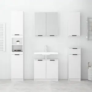 Berkfield Bathroom Mirror Cabinet White 64x20x67 cm