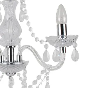 First Choice Lighting Marie Therese Clear Chrome 3 Light Chandelier