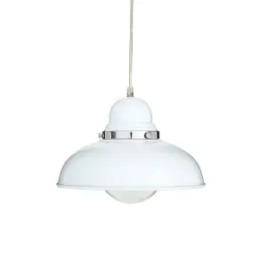 Interiors by Premier Jasper White and Chrome Pendant Light