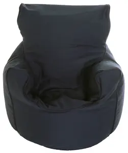 Cotton Twill Navy Blue Bean Bag Arm Chair Toddler Size