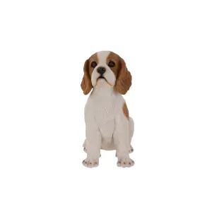 Terrastyle White, Brown Resin Spaniel puppy Garden ornament (H)37.8cm