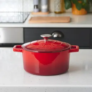 Cast Iron Casserole Set of 3 20 cm 26cm & 28cm / 2.8L 4.3L & 5.8L Dishes Oven Proof Enamelled Cast Iron Pans with Lids