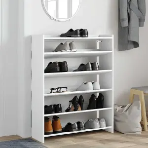 Berkfield Shoe Rack White 80x25x100 cm Engineered Wood