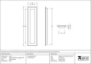 From The Anvil Polished Nickel 250mm Art Deco Rectangular Pull