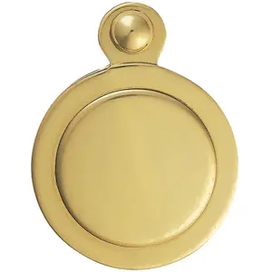 31mm Lock Profile Covered Escutcheon 17.5mm Fixing Centres Polished Brass