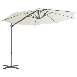 Berkfield Cantilever Umbrella with Steel Pole Sand 300 cm