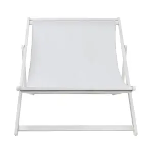 Charles Bentley FSC Certified Eucalyptus White Washed Double Deck Chair Grey