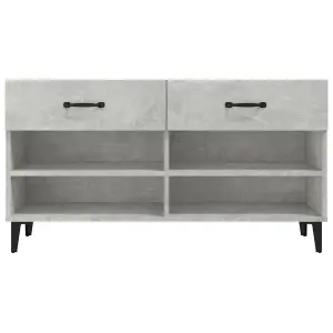 Berkfield Shoe Cabinet Concrete Grey 102x35x55 cm Engineered Wood