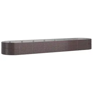 Berkfield Garden Planter Powder-coated Steel 584x140x68 cm Brown