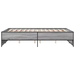 Berkfield Bed Frame without Mattress Grey Sonoma 135x190 cm Double