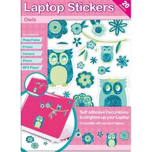 Anker Hearts & Flowers Stickers (Pack of 20) Green/Blue/White (One Size)