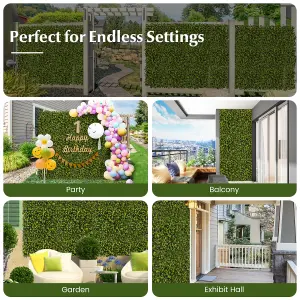 Costway 12 Pcs 50 x 50 cm Artificial Grass Wall Panels 7cm Thickness Greenery Backdrop Wall Panels