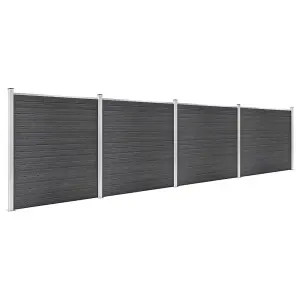 Berkfield Fence Panel Set WPC 699x186 cm Black