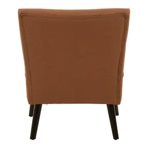 Interiors by Premier Terracotta Fabric Chair, Backrest Outdoor Chair, Space-Saving Office Chair, Easy to Clean Dining Chair