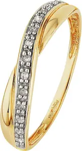 Revere 9Ct Gold 0.05Ct Diamond Crossover Eternity Ring - K