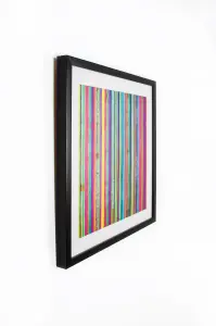 Neon Stripe Black Framed Print Wall Art