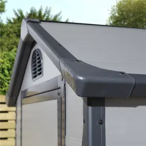 4 x 6 Single Door Apex Plastic Shed (Light Grey)