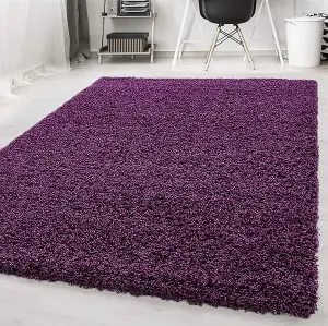 Purple Shaggy Area Rugs Elegant and Fade-Resistant Purple Carpet Runner - 120x170 cm