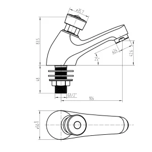 ENKI Ergo Chrome Non Concussive Pillar Hot & Cold Basin Taps Time Adjustable BT4006