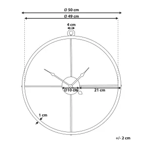 Beliani Modern Wall Clock ZUCHWIL Metal Gold