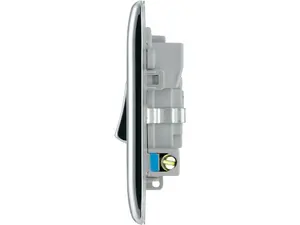 BG Chrome 13A 2 way Raised slim profile Screwed Switched Fused connection unit