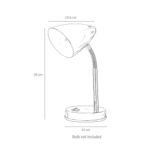 Innoteck Cone Flexible Neck Desk Lamp - White