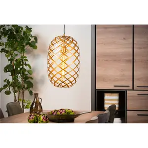 Lucide Wolfram Modern Pendant Light 32cm - 1xE27 - Matt Gold, Brass