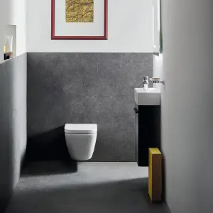 Ideal Standard i.life S White Wall hung Square Toilet with Soft close seat & Concealed cistern