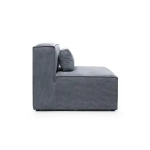 Doris Armless Chair Module in Dark Grey Cord Chenille