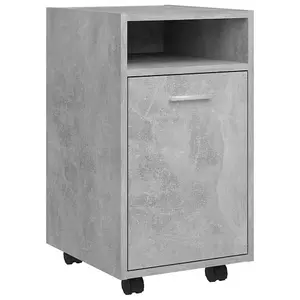 Berkfield Side Cabinet with Wheels Concrete Grey 33x38x60 cm Engineered Wood