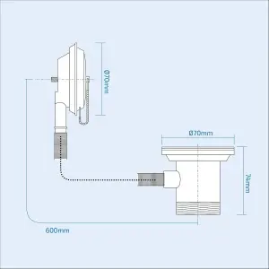 Nes Home Retainer Bath Waste & Overflow With Brass Plug & Link Chain Chrome