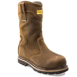 Buckbootz B701SMWP Waterproof Safety Rigger Work Boots Dark Brown - Size 7