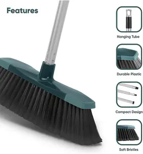 12 inch Broom Soft Bristle Cleaning Sweeping Brush Floor Scrubber Indoor Kitchen