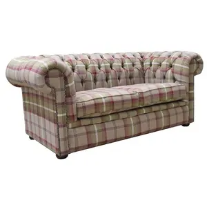 Chesterfield Original Tartan 2 Seater Sofa Balmoral Heather Fabric In Classic Style