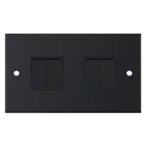 Selectric DSL11-04 5M Light Switch 4 Gang 2 Way SP 10A (Matt Black)