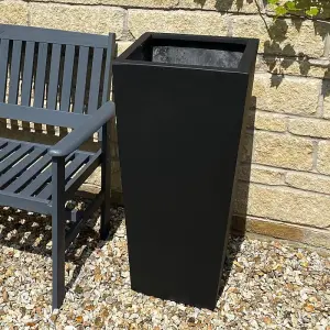 Primrose Polystone Tall Black Flared Square Planter 91cm