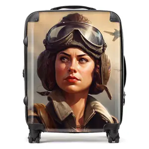 Female Pilot Design  Suitcase - Large