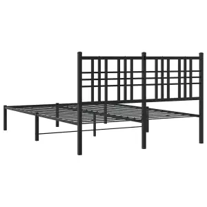 Berkfield Metal Bed Frame without Mattress with Headboard Black 120x190cm