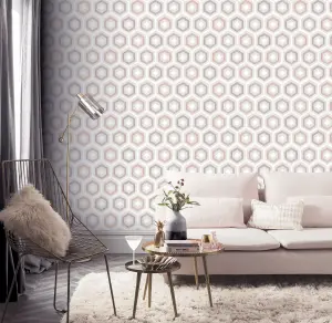 Arthouse Ikat Geo Blush Wallpaper