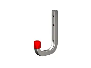 Rothley Galvanised Steel Wall-mounted J-shaped Storage hook (H)120mm (D)80mm