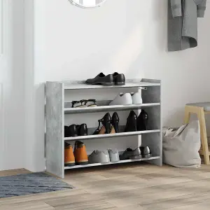 Berkfield Shoe Rack Concrete Oak 80x25x61.5 cm Engineered Wood