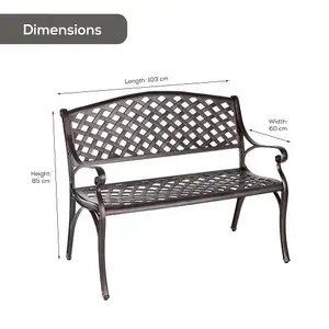 Cast Aluminium Garden Bench - Bronze